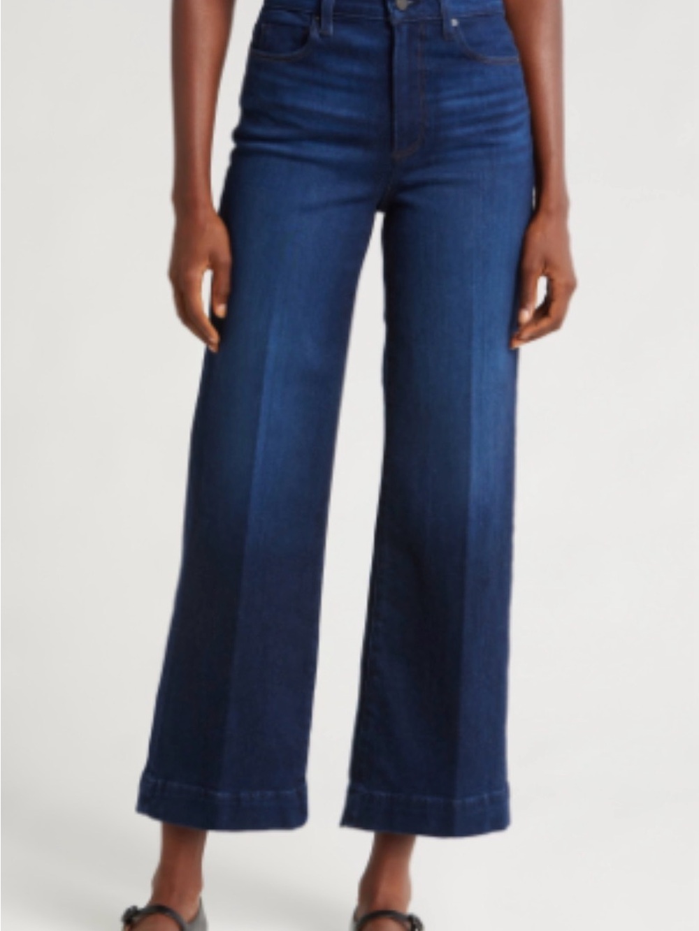 Paige Wide-Leg High-Rise Jeans in Dark Indigo